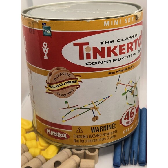 Classic TINKERTOY Construction Set 41 Pieces Playskool Wood Mini Set missing 5 - Picture 13 of 16